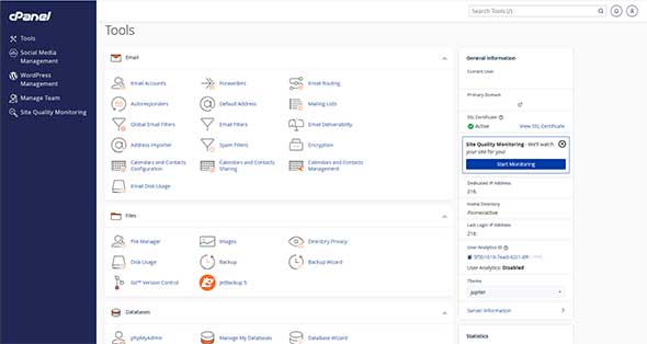 cPanel screenshot